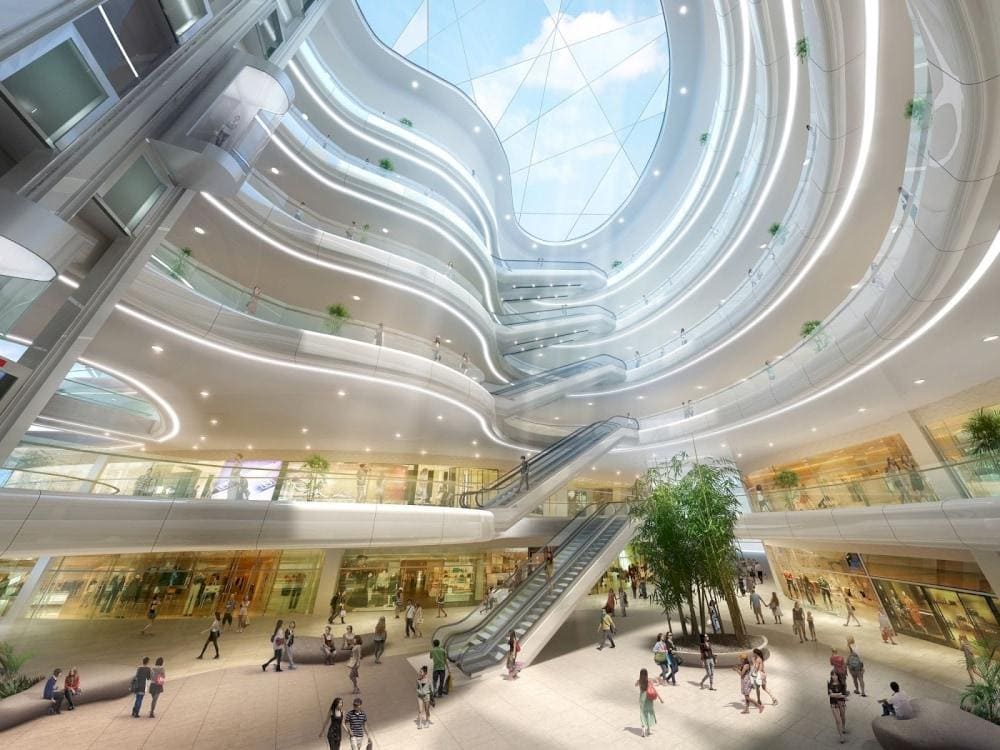 Lotte Mall West Lake Hanoi features a unique design